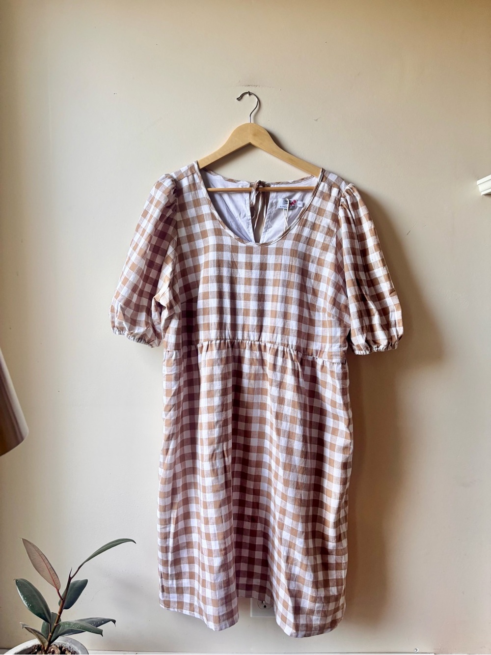 NORTH KINDER X THE JILLY BOX | gingham cotton hemp dress | size large - Picture 3 of 5
